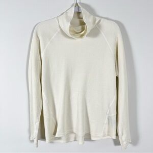 Kuhl Womens Petra Turtleneck Waffle Knit Long Sleeve Cream Size Large